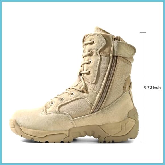 Leather Military Tactical Work Boots Side Zip Motorcycle Combat Boots main image 6